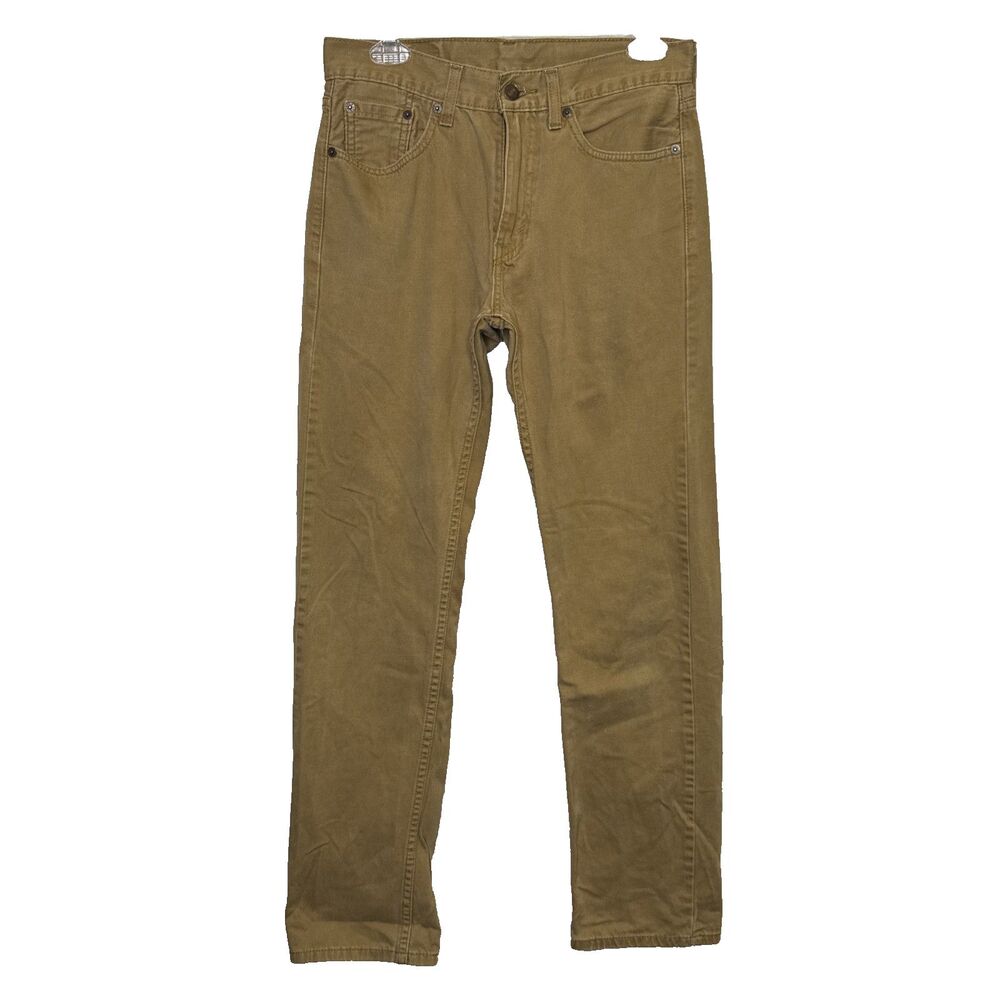 Levi's 505 Jeans Mens 29x32 Tan Khaki Beige Straight Leg Denim Pants White Tab
